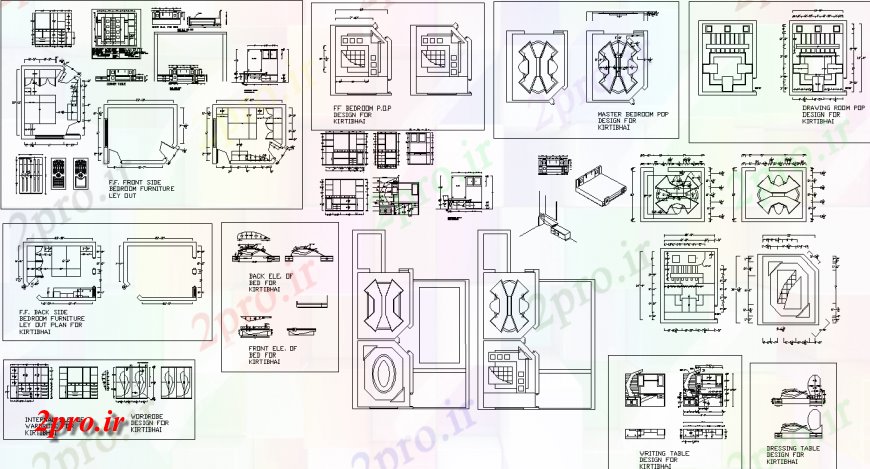 دانلود نقشه مسکونی  ، ویلایی ، آپارتمان  طرحی مبلمان خانه با جزئیات مبله از یک (کد151462)