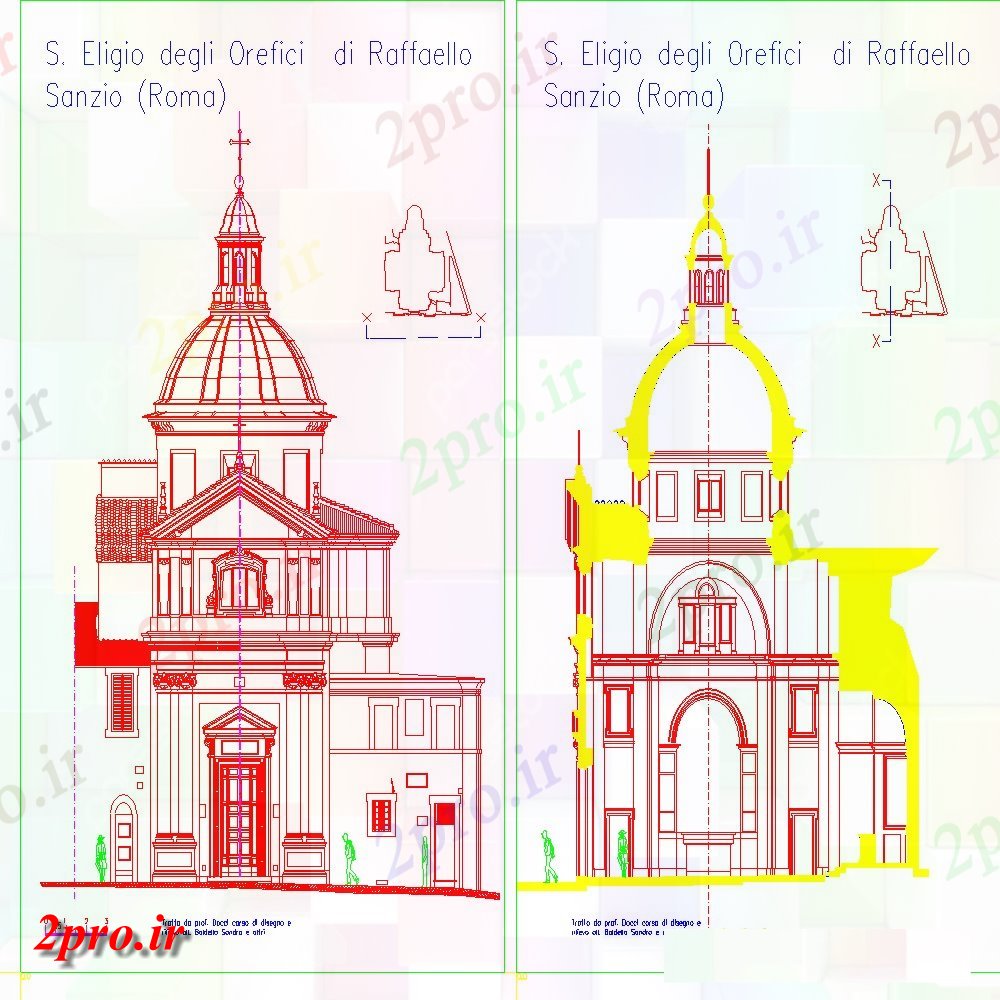 دانلود نقشه کلیسا - معبد - مکان مذهبی رافائل معبد هواپیماهای طراحی  (کد151556)