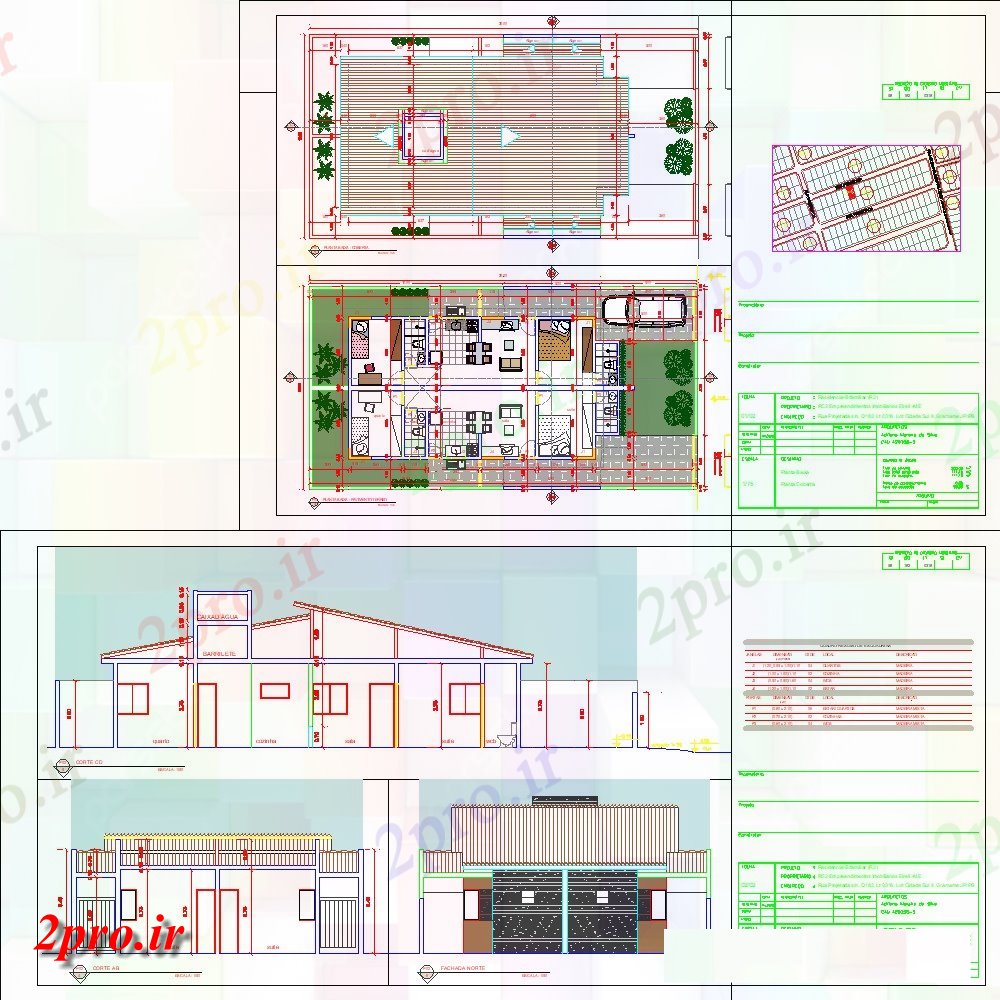 دانلود نقشه مسکونی  ، ویلایی ، آپارتمان  نما و بخش خانه (کد151562)