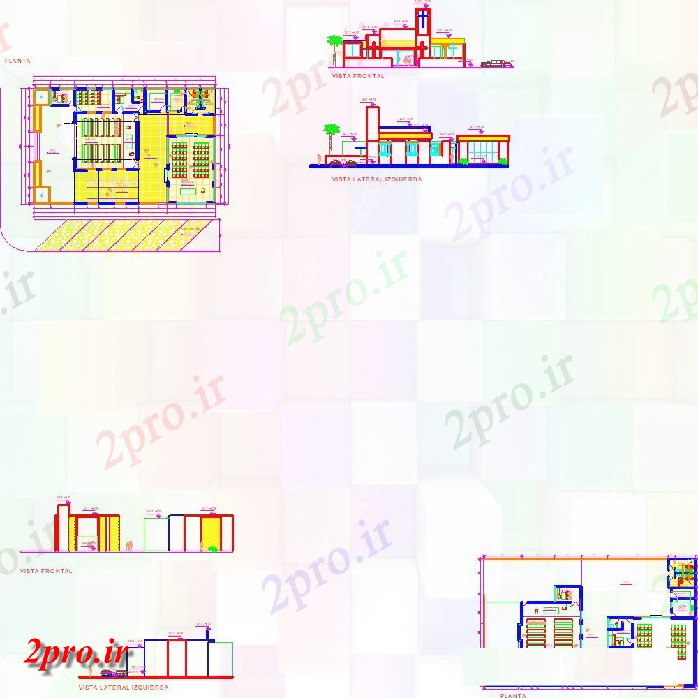 دانلود نقشه ساختمان اداری - تجاری - صنعتی جزئیات مقطعی با طراحی ساختاری ساختمان اداری 20 در 30 متر (کد151804)
