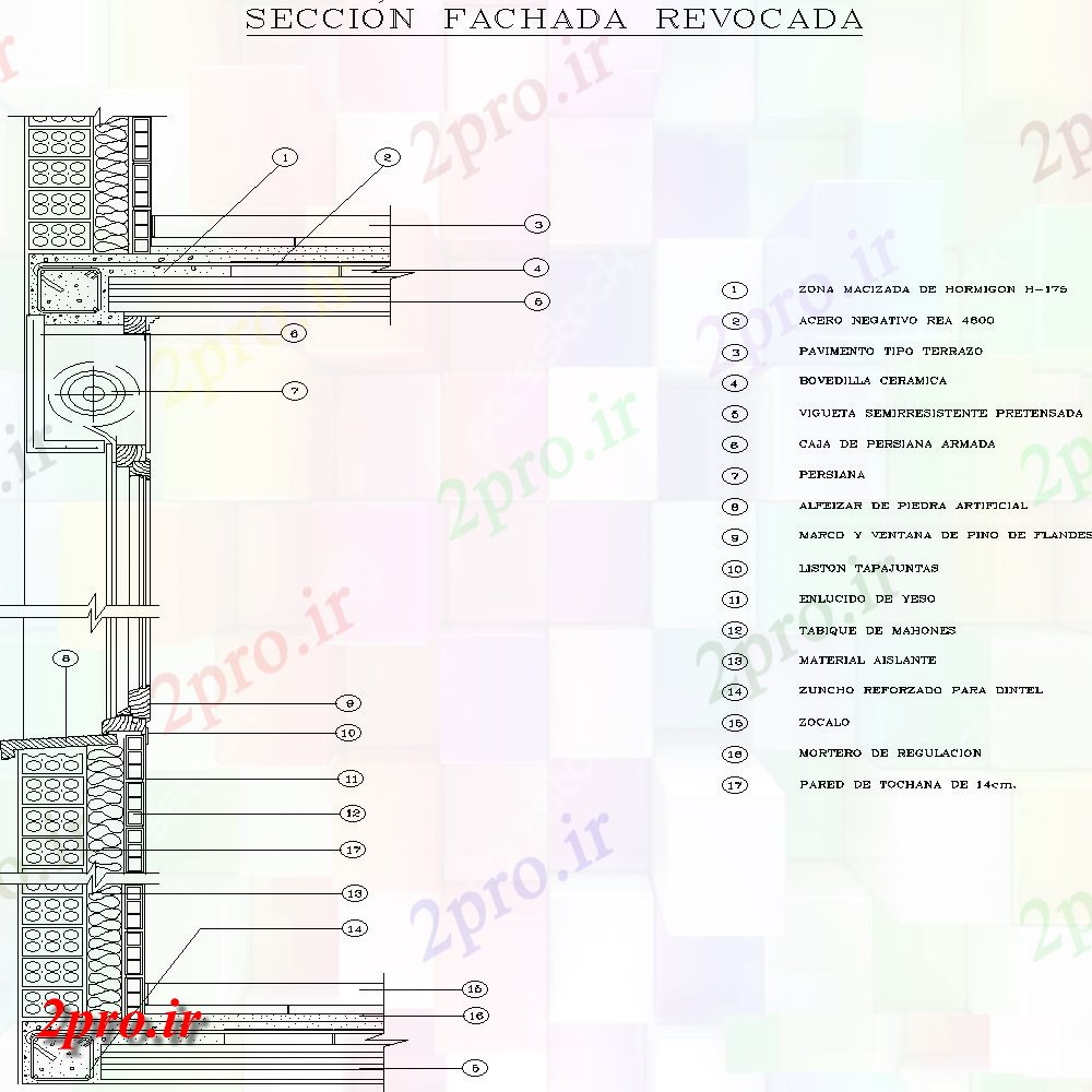 دانلود نقشه جزئیات پله و راه پله  بخش نما لغو  acd (کد151821)