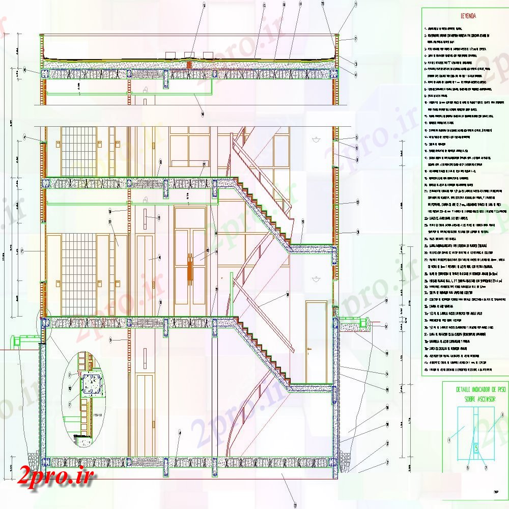 دانلود نقشه طراحی جزئیات ساختار در میان طبقه تیرچه جعلی (کد151833)