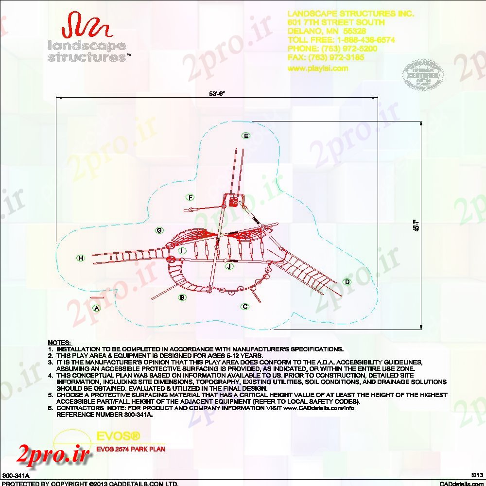 دانلود نقشه قالب اسکلت فلزی  طرحی Eves پارک با ساختار   (کد152105)