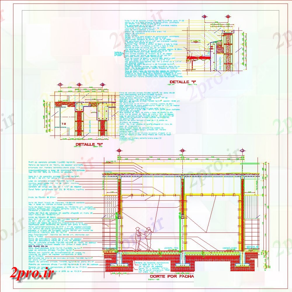 دانلود نقشه طراحی جزئیات ساختار جزئیات ساخت و ساز  (کد152121)