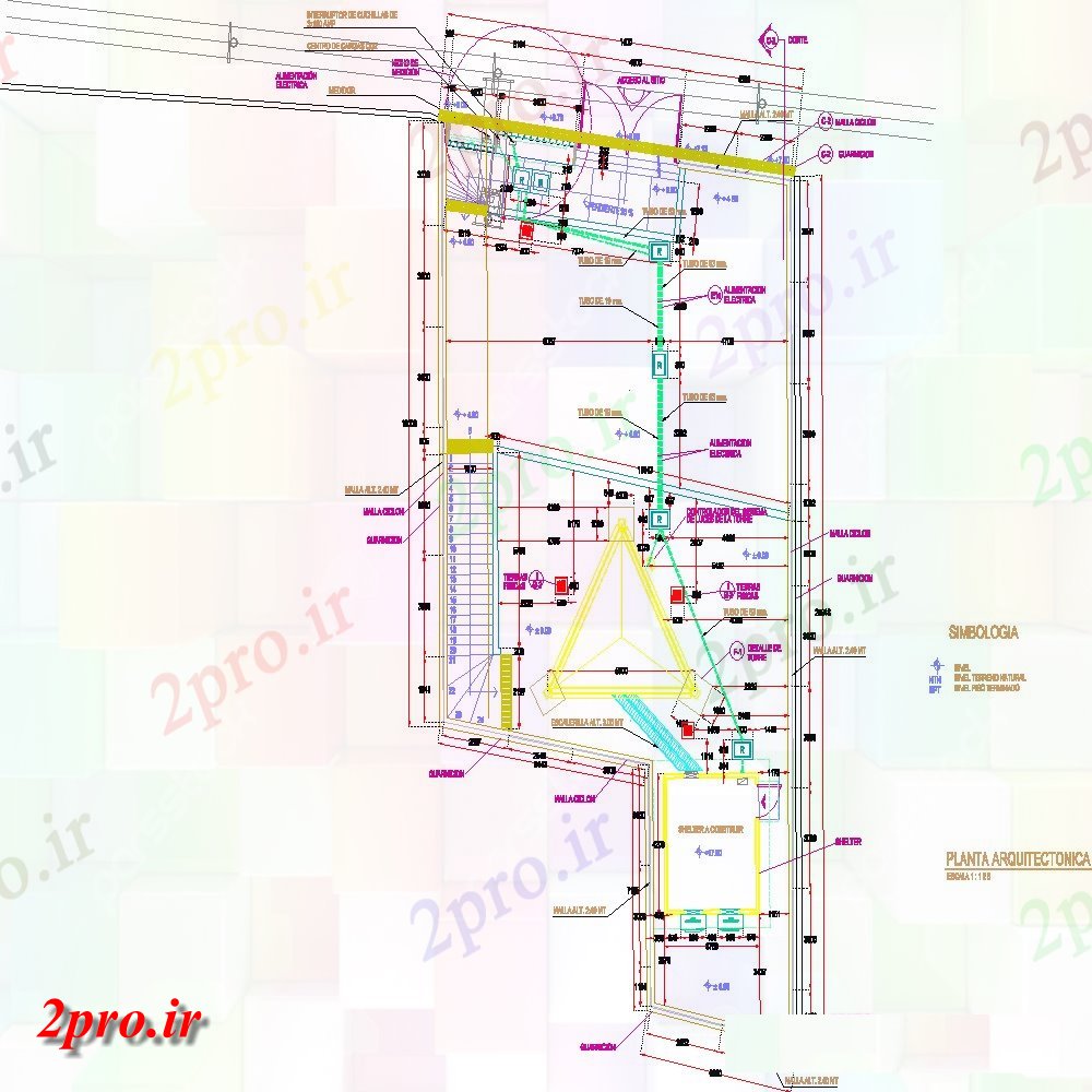 دانلود نقشه جزئیات پله و راه پله  برج های مخابراتی بخش  چیدمان (کد152153)