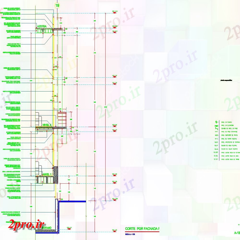 دانلود نقشه طراحی جزئیات ساختار بخش نما شیشه پانل جزئیات (کد152169)