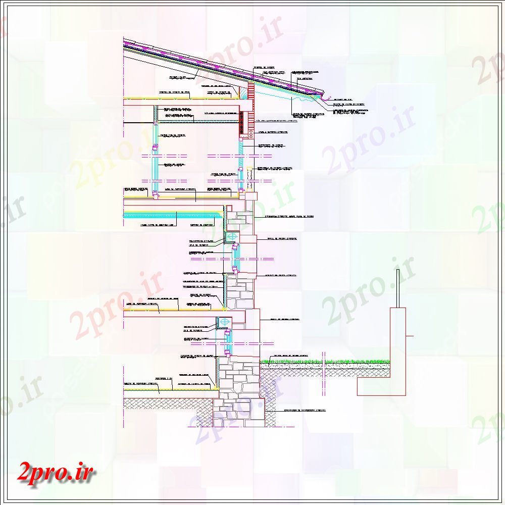 دانلود نقشه جزئیات پله و راه پله  بخش جزئیات در  طرحی های نما (کد152174)