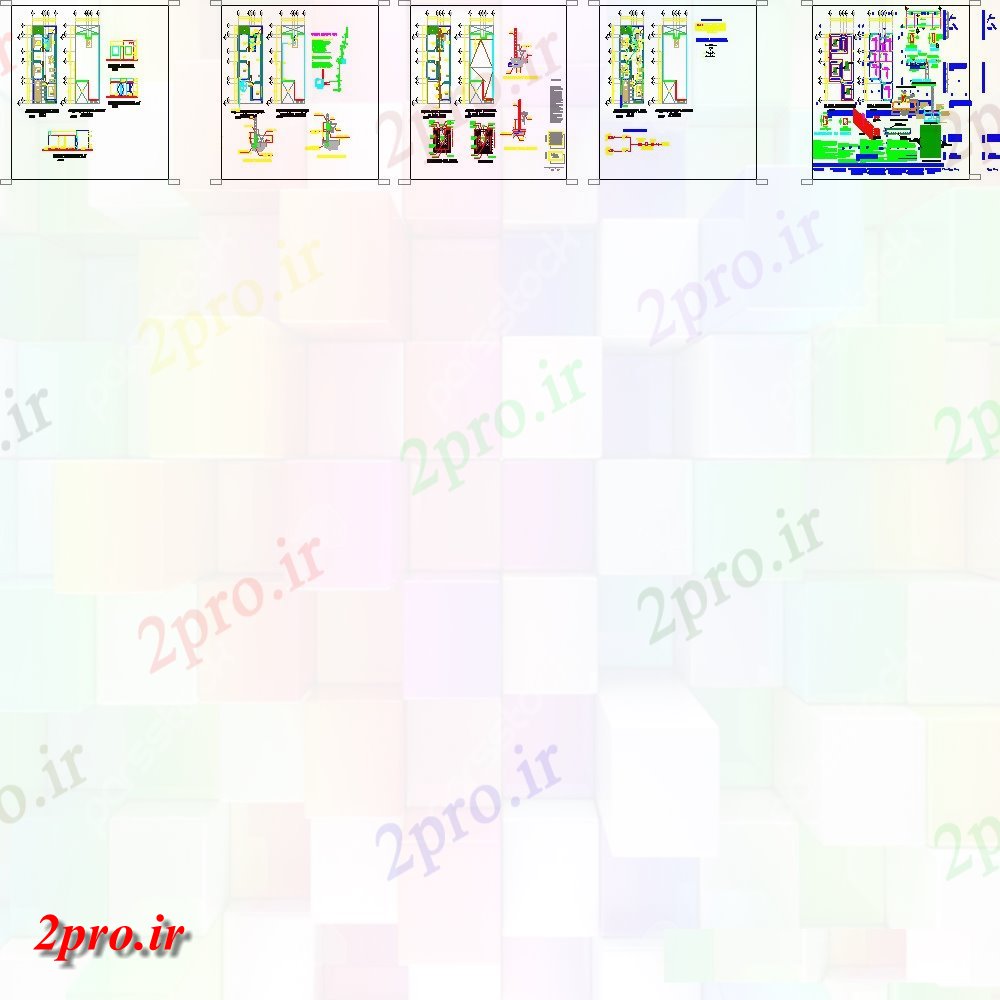 دانلود نقشه مسکونی  ، ویلایی ، آپارتمان  طرحی خانه، نما و بخش  چیدمان (کد152182)