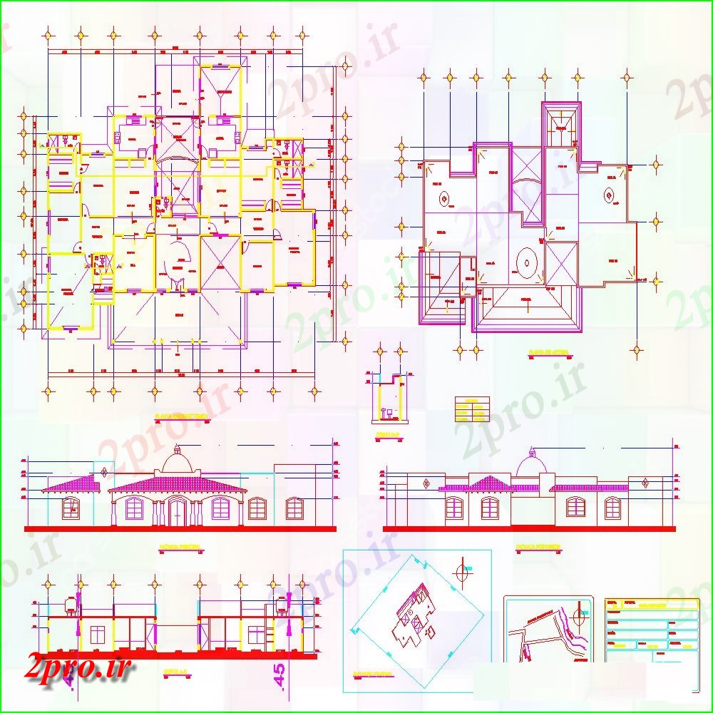 دانلود نقشه مسکونی  ، ویلایی ، آپارتمان  یک خانواده  طراحی مسکن (کد152187)