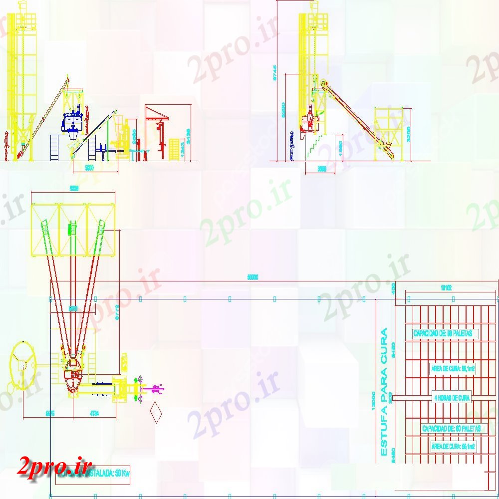 دانلود نقشه جزئیات پله و راه پله  بوته مواد ساخت و ساز توسعه  acd (کد152208)