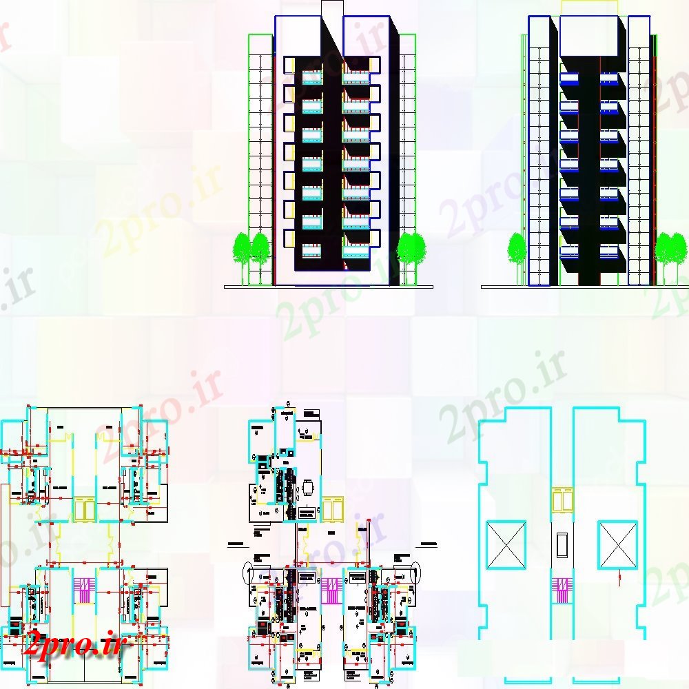 دانلود نقشه مسکونی  ، ویلایی ، آپارتمان  مسکن، ساخت طرحی جزئیات (کد152238)