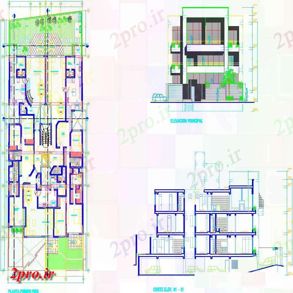 دانلود نقشه مسکونی  ، ویلایی ، آپارتمان  نما و بخش ساختمان هواپیما حرفه ای در Lima طرحی  ad (کد152249)
