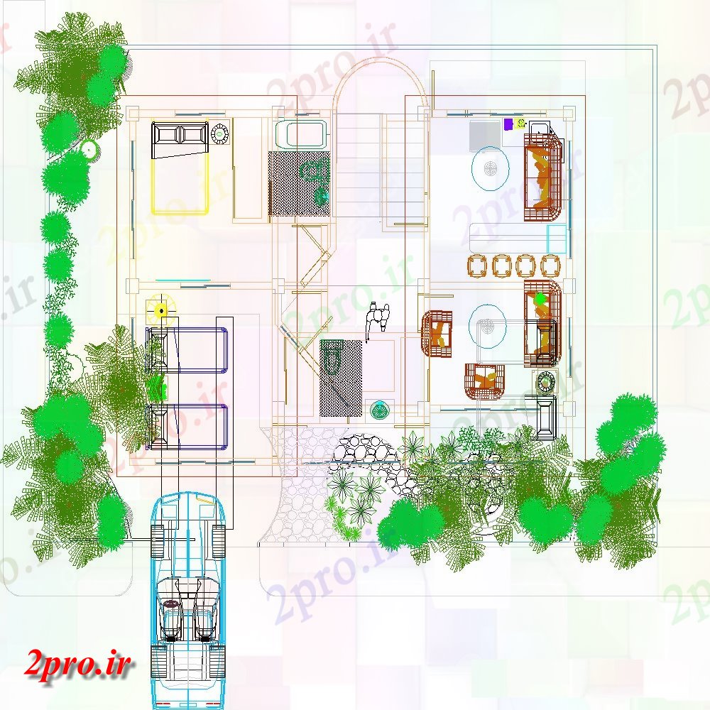 دانلود نقشه مسکونی  ، ویلایی ، آپارتمان  طرحی خانه به (کد152282)