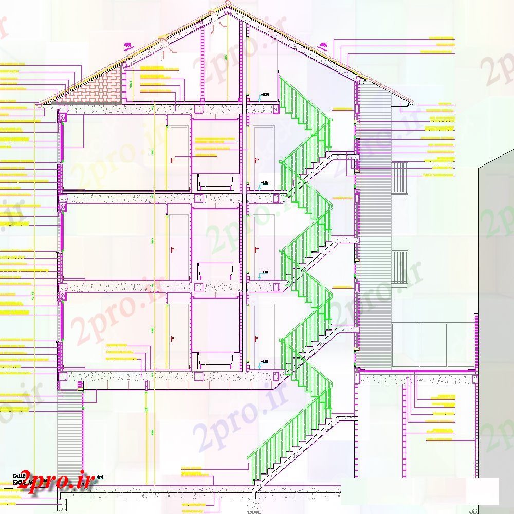 دانلود نقشه مسکونی  ، ویلایی ، آپارتمان  سطح بوته و 3 بخش سازنده طرحی ساختمان  (کد152367)