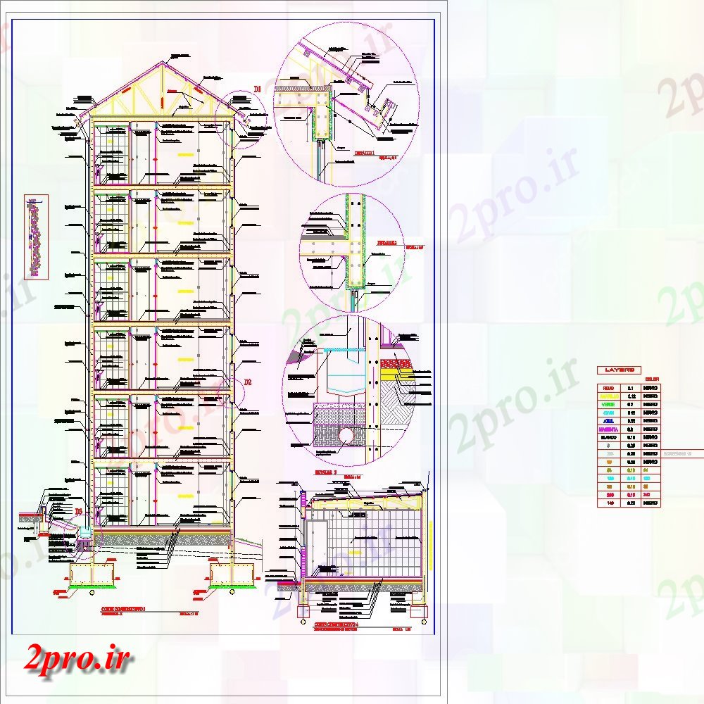 دانلود نقشه طراحی جزئیات ساختار جزئیات ساخت و ساز طراحی آپارتمان    (کد152370)