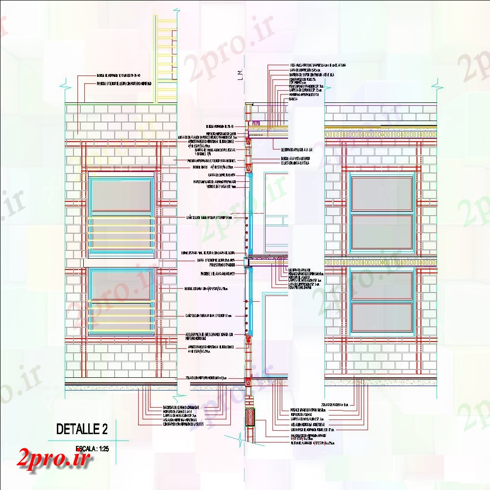 دانلود نقشه جزئیات پله و راه پله  بخش های جلو با دیوارهای بتن  بلوک ad (کد152459)
