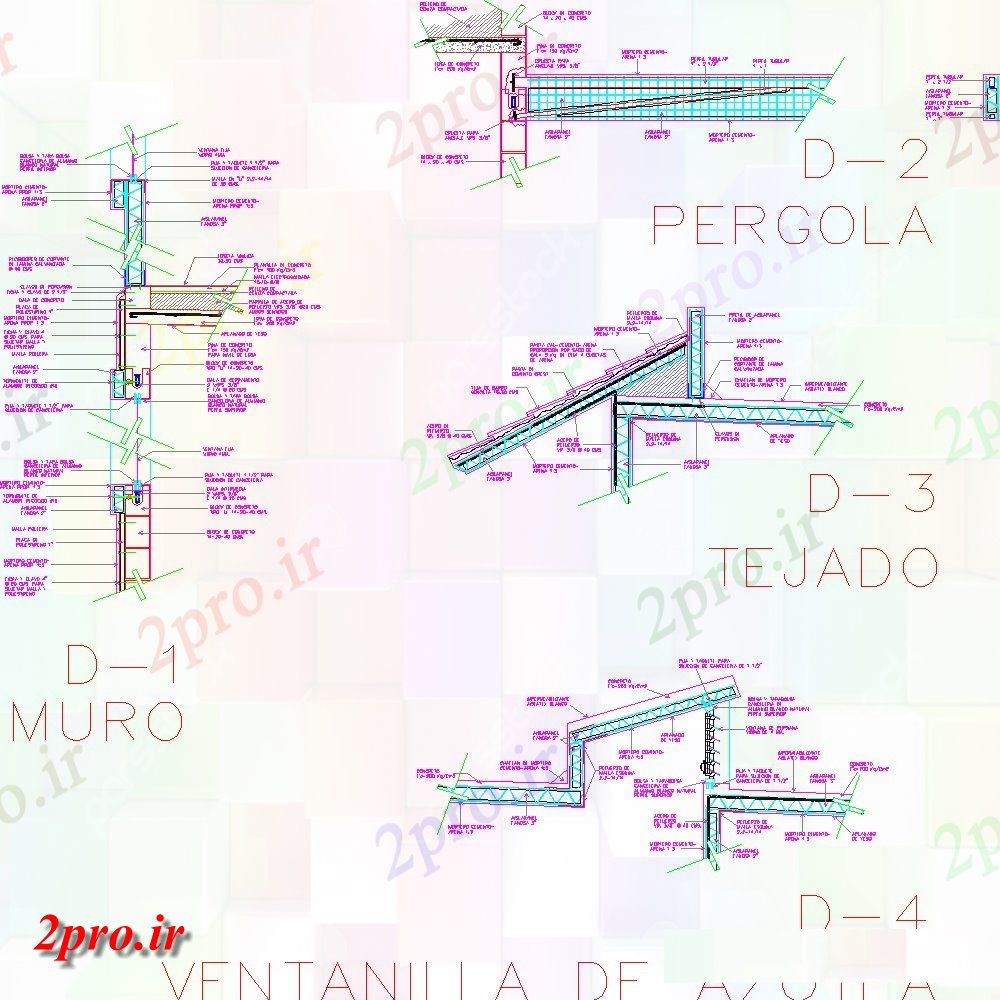 دانلود نقشه جزئیات پله و راه پله  پانل شن و ماسه دیوار اسلب جزئیات سازنده  (کد152480)