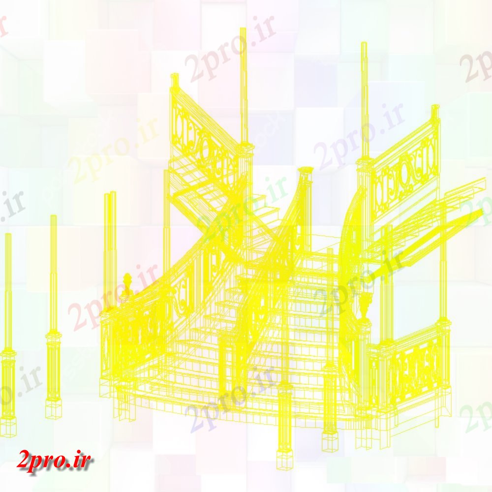 دانلود نقشه جزئیات پله و راه پله   تایتانیک عرشه طراحی داخلی راه پله ها چوبی (کد152567)