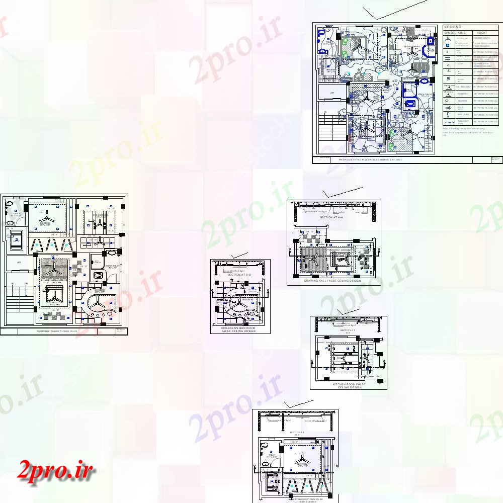 دانلود نقشه مسکونی ، ویلایی ، آپارتمان یک خانواده یک دان خانه جزئیات خودکار 9 در 11 متر (کد152574)