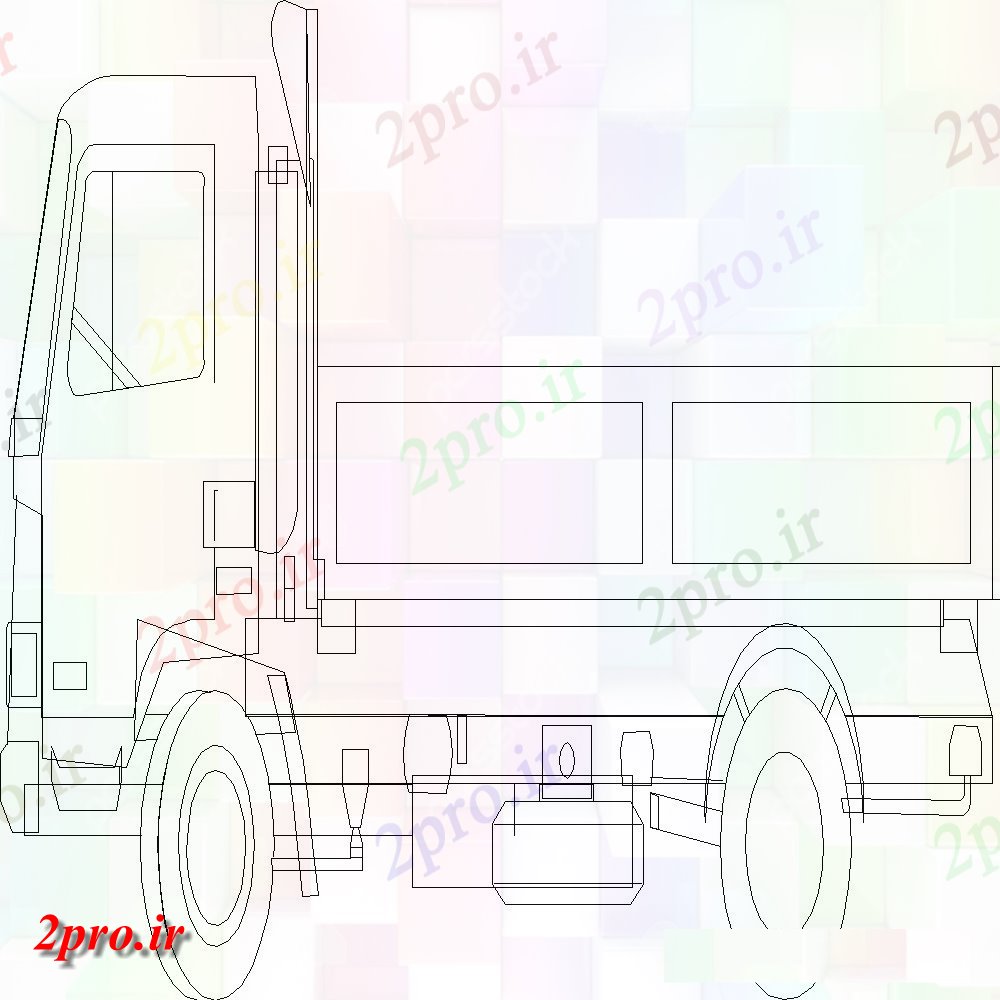 دانلود نقشه بلوک وسایل نقلیه کامیون های سنگین بلوک  چند طراحی (کد152965)