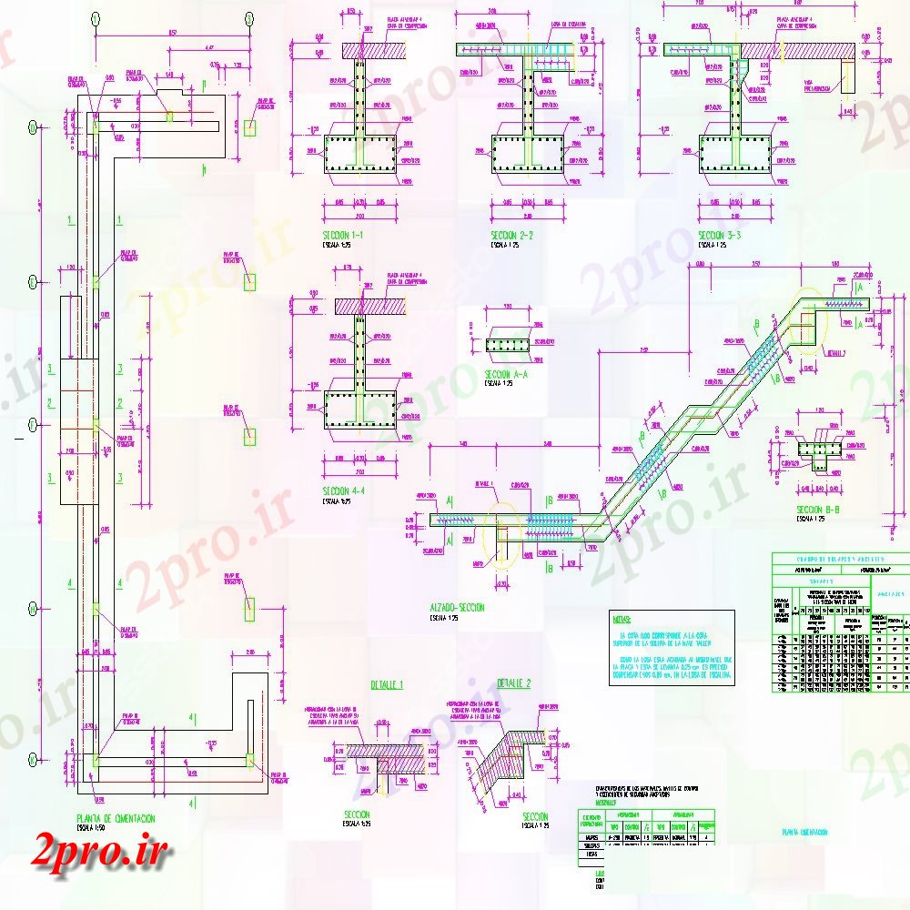دانلود نقشه طراحی اتوکد پایه برنامه های بنیاد جزئیات (کد153328)