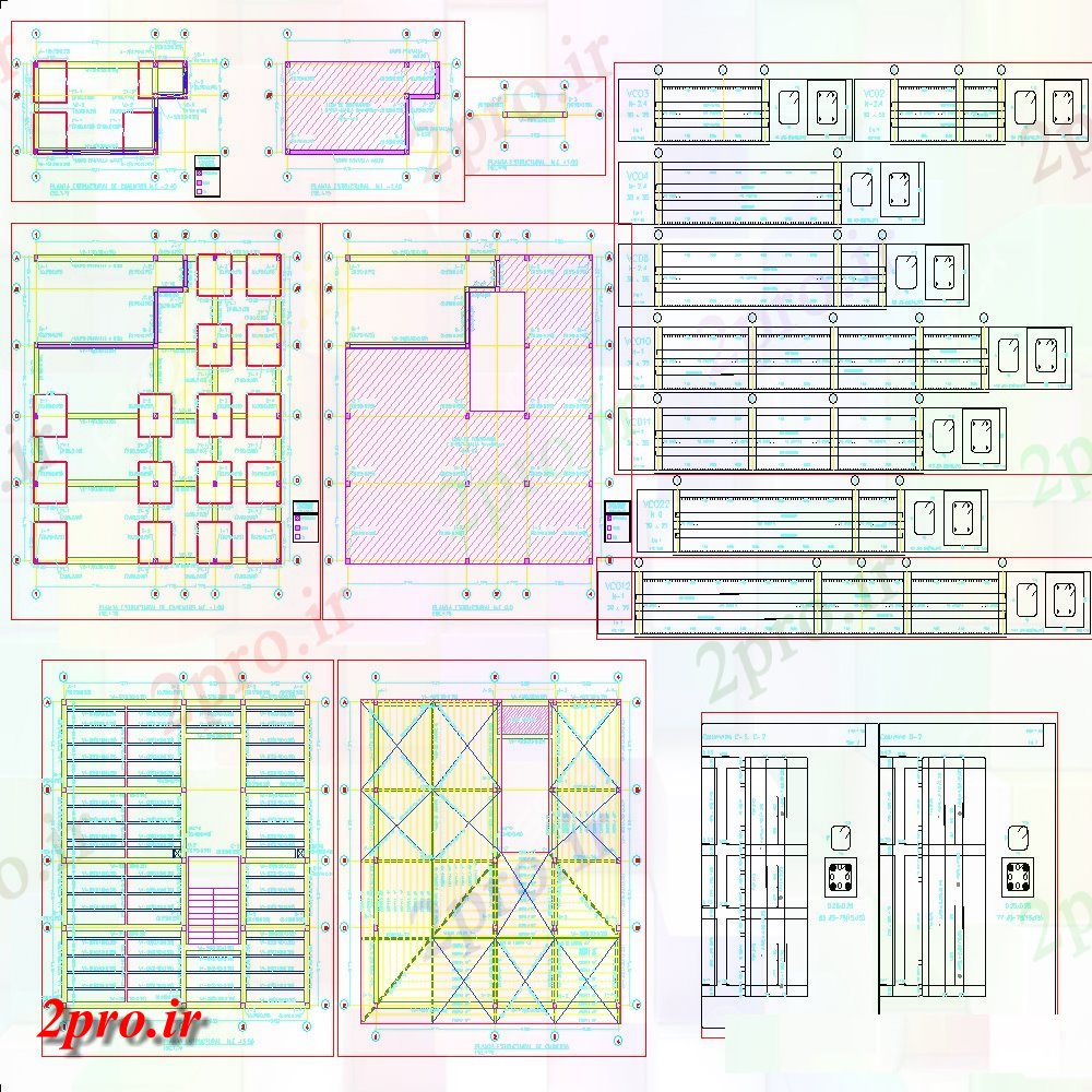 دانلود نقشه طراحی جزئیات ساختار ساختار طرحی ستون طرحی  چیدمان (کد153750)