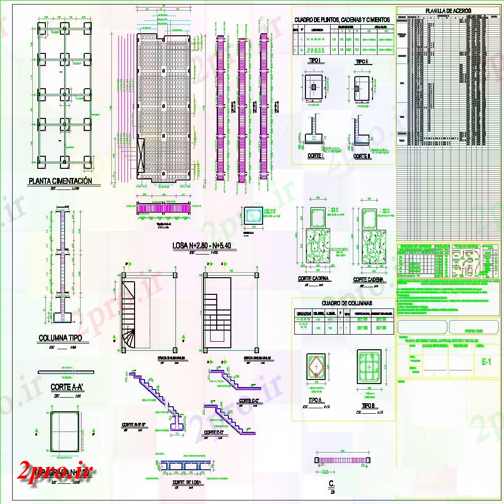 دانلود نقشه طراحی جزئیات ساختار طرحی ساختاری دو طبقه  طرحی مسکن (کد153942)