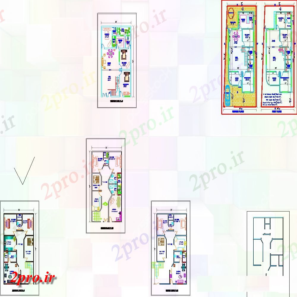 دانلود نقشه مسکونی ، ویلایی ، آپارتمان زمین طرحی طبقه جزئیات طرحی دو کفپوش خانه 10 در 12 متر (کد153999)