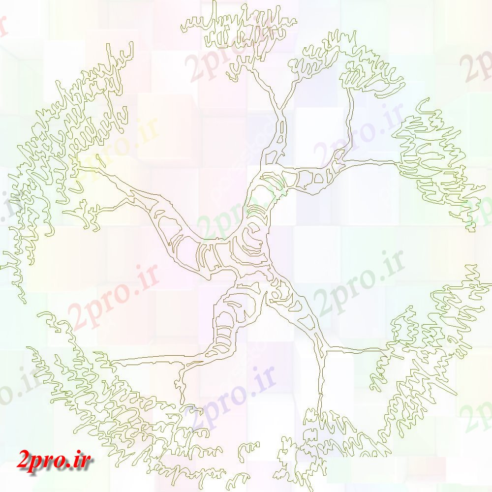 دانلود نقشه درختان و گیاهان گیاه درخت خلاق   بلوک   (کد154057)