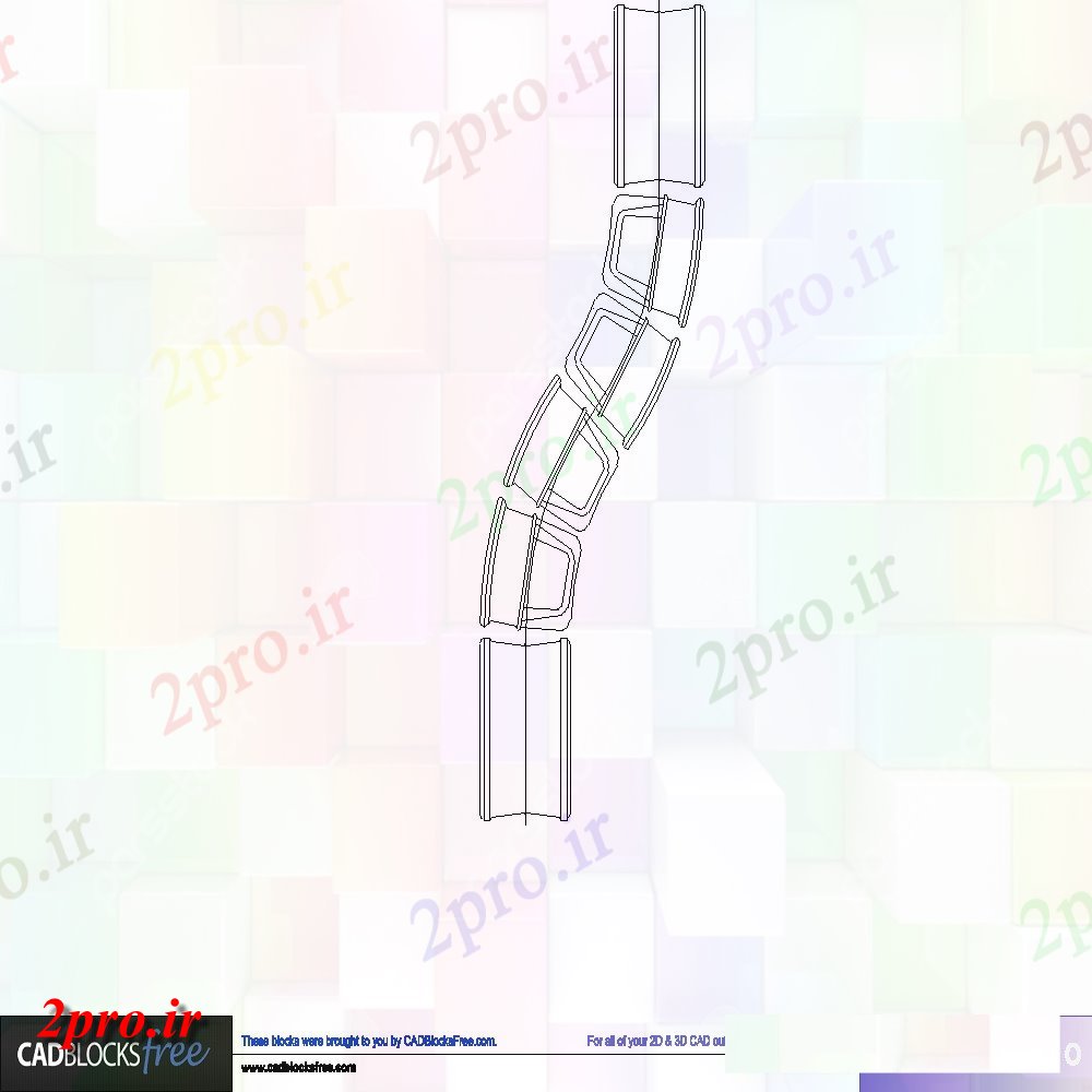 دانلود نقشه بلوک ، آرام ، نماد طراح بلوک های شیشه ای منحنی S  آرم (کد154249)