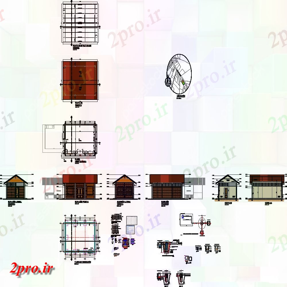 دانلود نقشه جزئیات ساخت و ساز  بنیاد و سقف طراحی (کد154388)