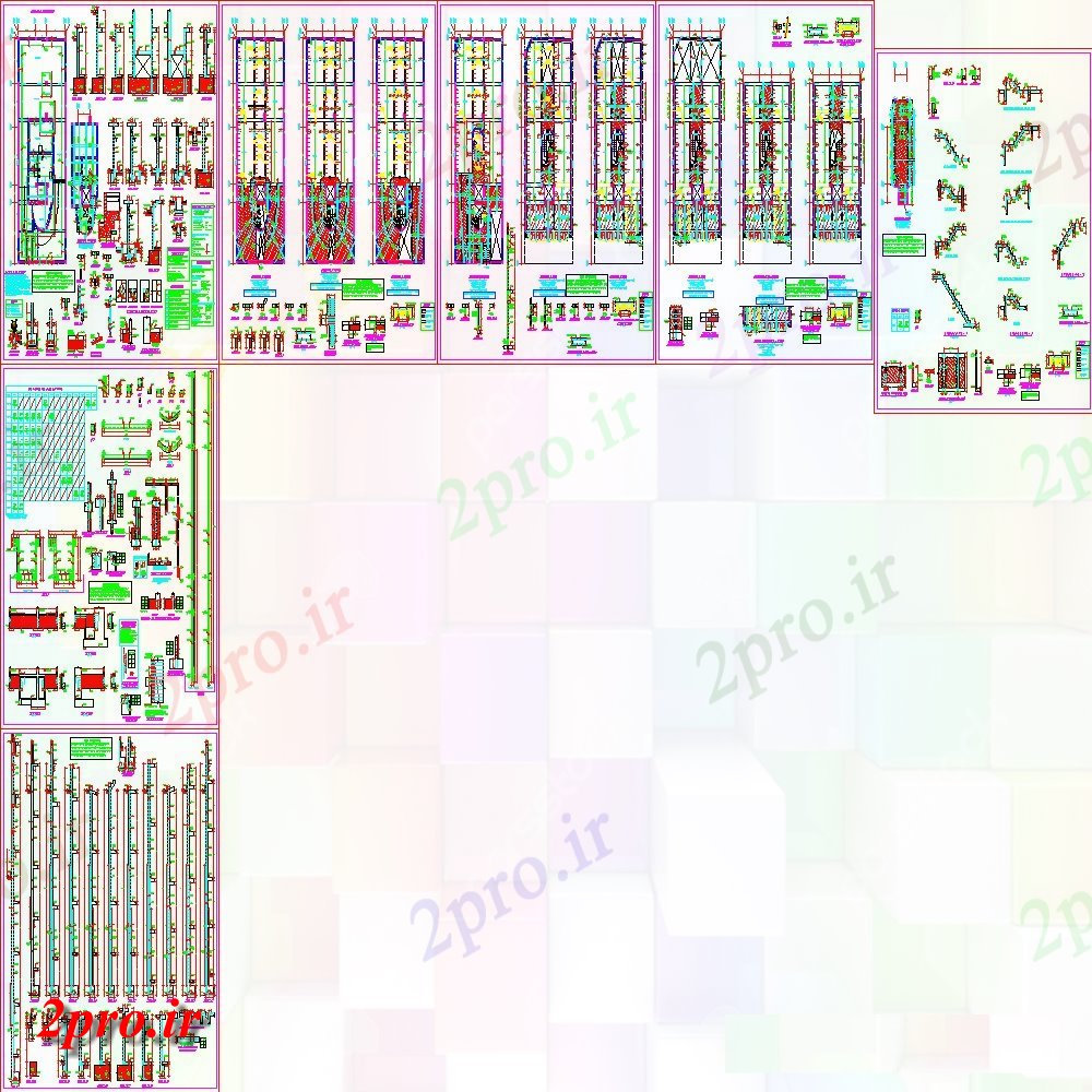 دانلود نقشه طراحی جزئیات ساختار طرحی پرتو قوس و بخش  (کد154406)