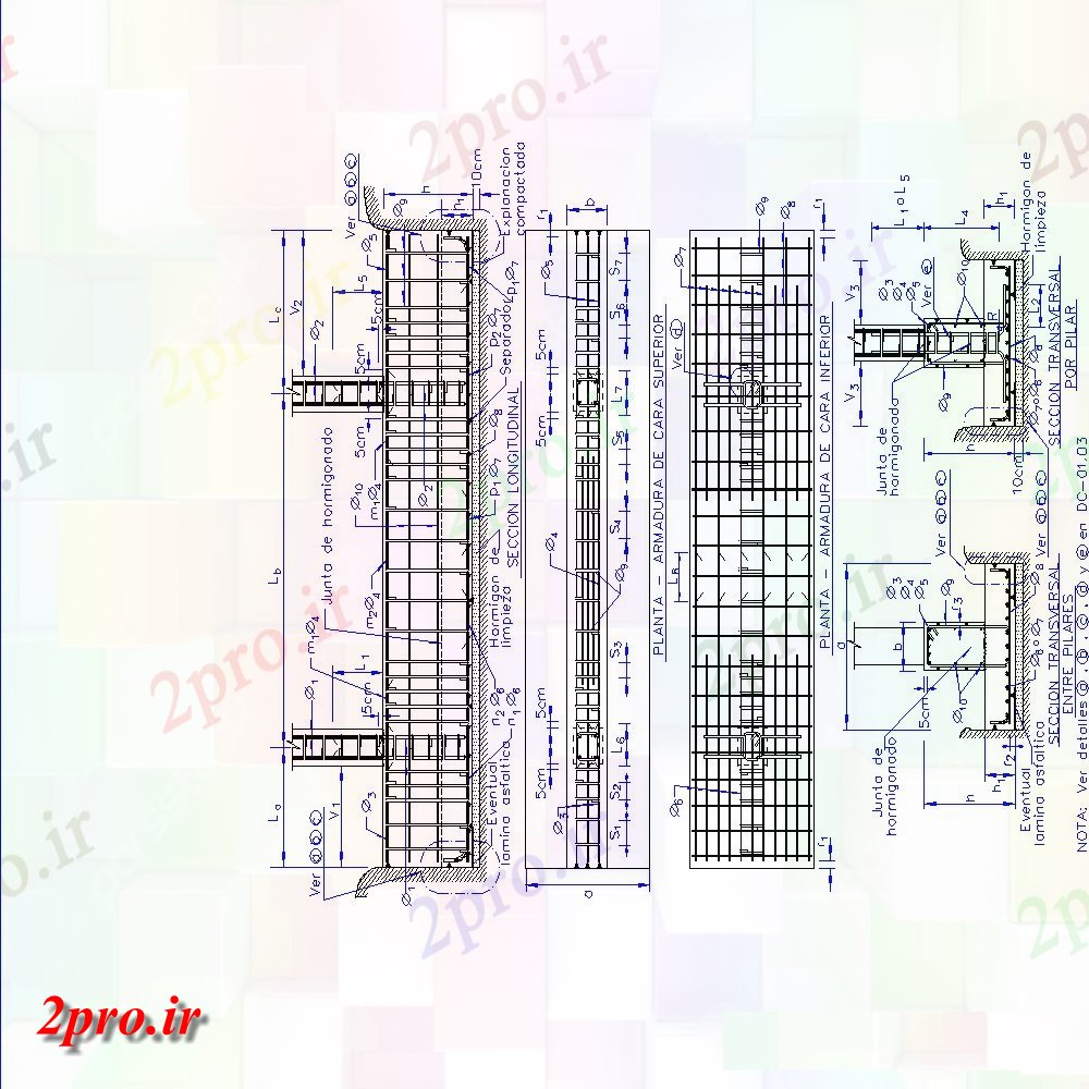 دانلود نقشه طراحی اتوکد پایه موج نو در طرحی پایه و اساس و بخش (کد154456)