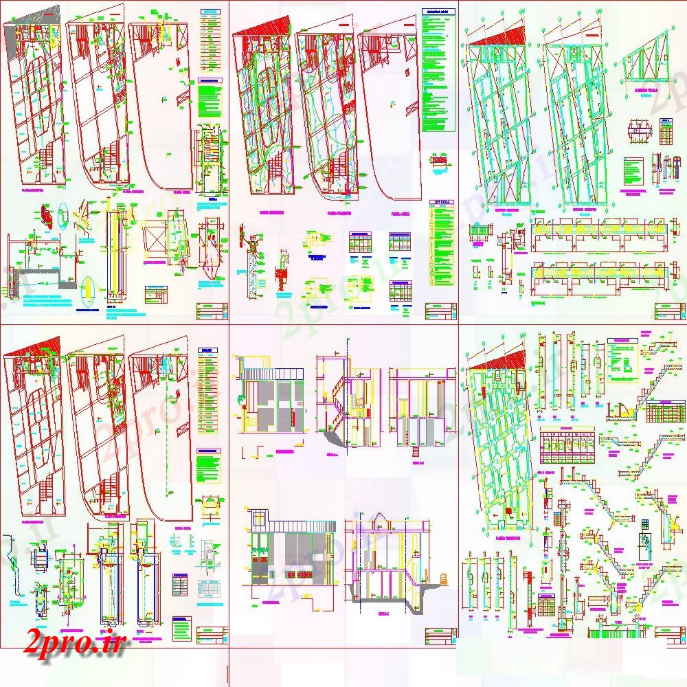 دانلود نقشه هایپر مارکت - مرکز خرید - فروشگاه جزئیات ساختمان تجاری چیدمان 15 در 18 متر (کد154500)