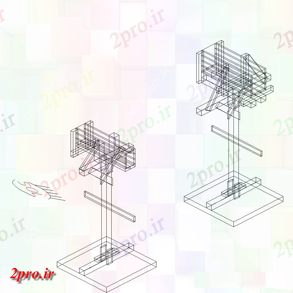 دانلود نقشه طراحی جزئیات ساختار قبایل تریدی از مرکز قوس دو طراحی مختلف (کد154575)