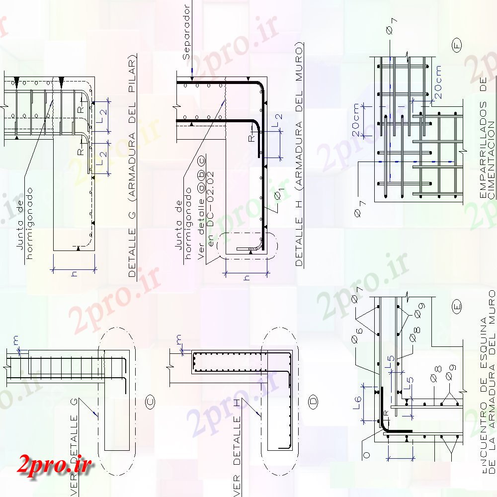 دانلود نقشه جزئیات پله و راه پله  بخش L طرحی پایه و اساس و بخش  (کد154591)