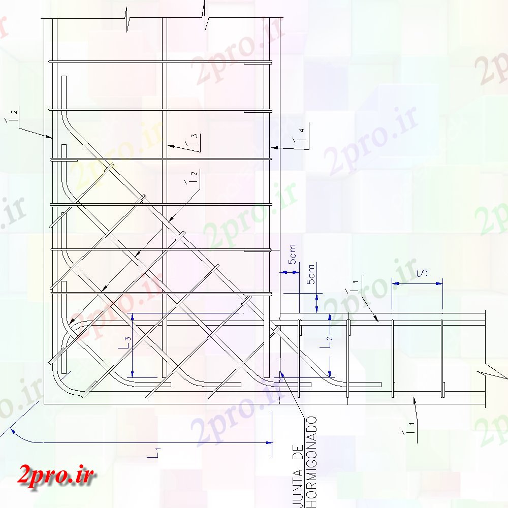 دانلود نقشه جزئیات پله و راه پله  طرحی پایه تخم صلیب و بخش  چیدمان (کد154689)