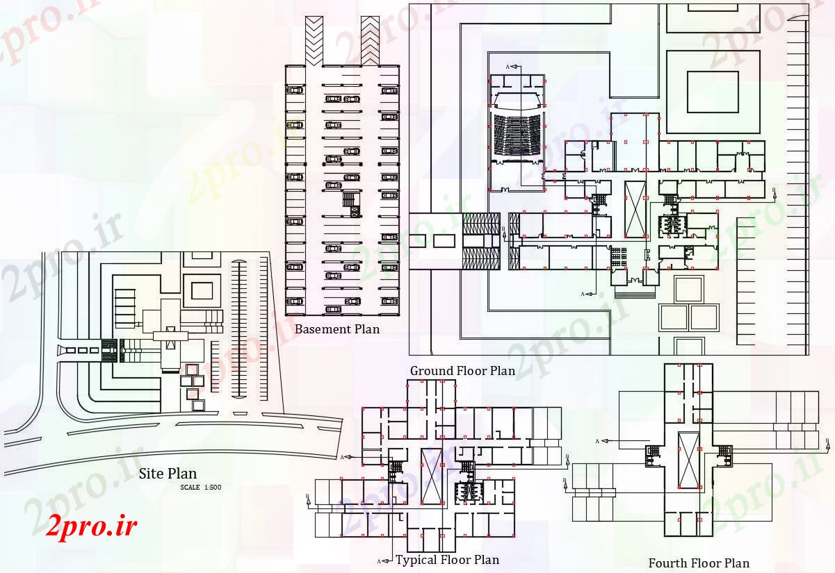 دانلود نقشه ساختمان اداری - تجاری - صنعتی برنامه های ساختمان مسکونی 9 در 29 متر (کد154738)