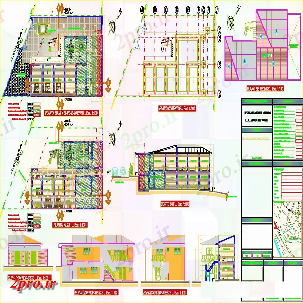 دانلود نقشه مسکونی ، ویلایی ، آپارتمان ساختمان مسکونی 10 در 22 متر (کد154775)