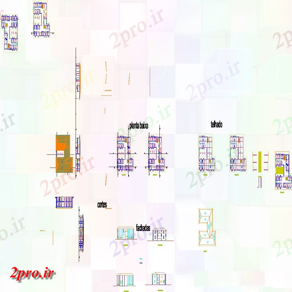 دانلود نقشه هتل - رستوران - اقامتگاه طرحی طبقه هتل با ابعاد جزئیات 20 در 24 متر (کد154793)
