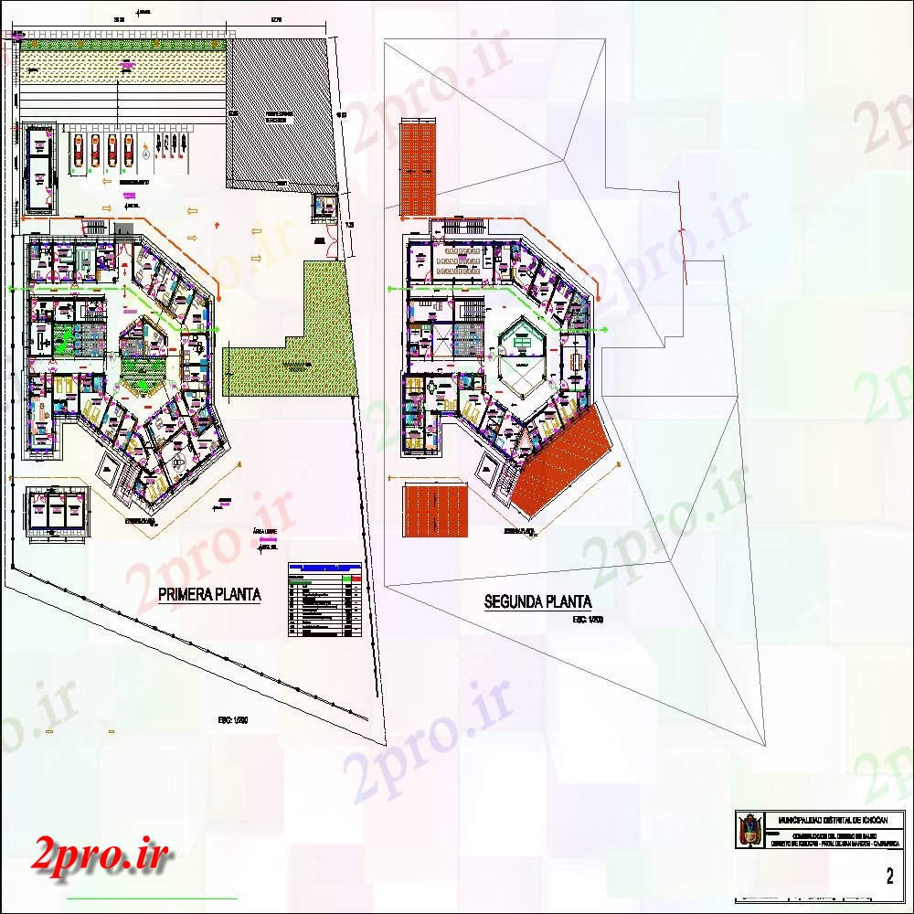 دانلود نقشه بیمارستان - درمانگاه - کلینیک طرحی بیمارستان طرح 32 در 35 متر (کد154794)