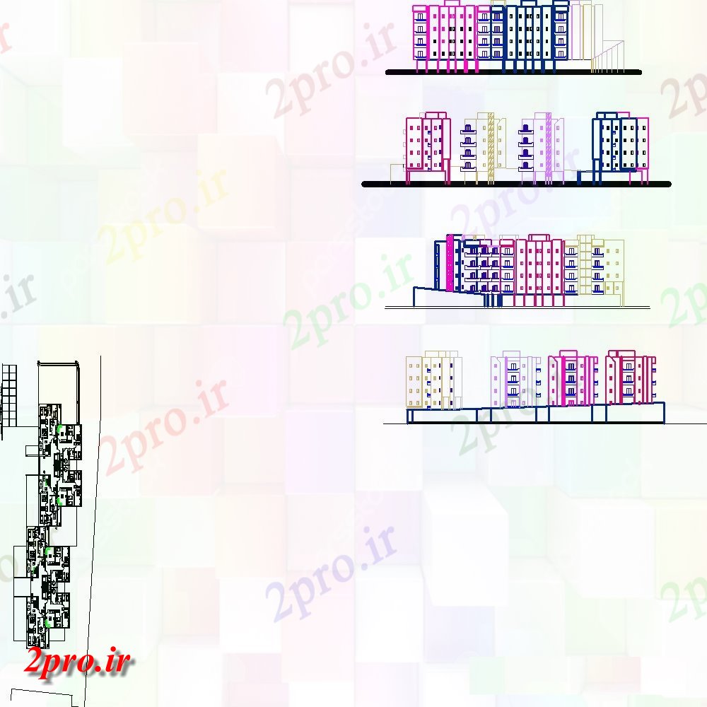 دانلود نقشه مسکونی  ، ویلایی ، آپارتمان  BHK آپارتمان   طرحی  (کد154800)