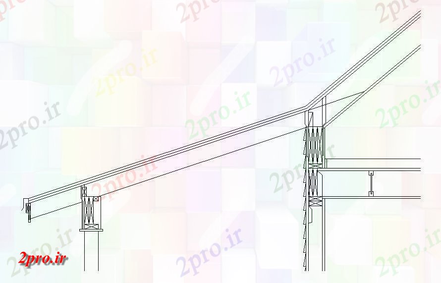 دانلود نقشه جزئیات ساخت و ساز دیوار به سقف اتصال  نشیمن (کد154812)