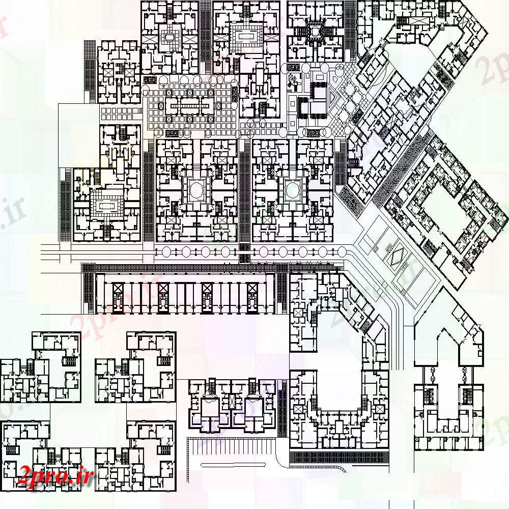 دانلود نقشه مسکونی  ، ویلایی ، آپارتمان  آپارتمان طرحی جامعه مسکن (کد154816)