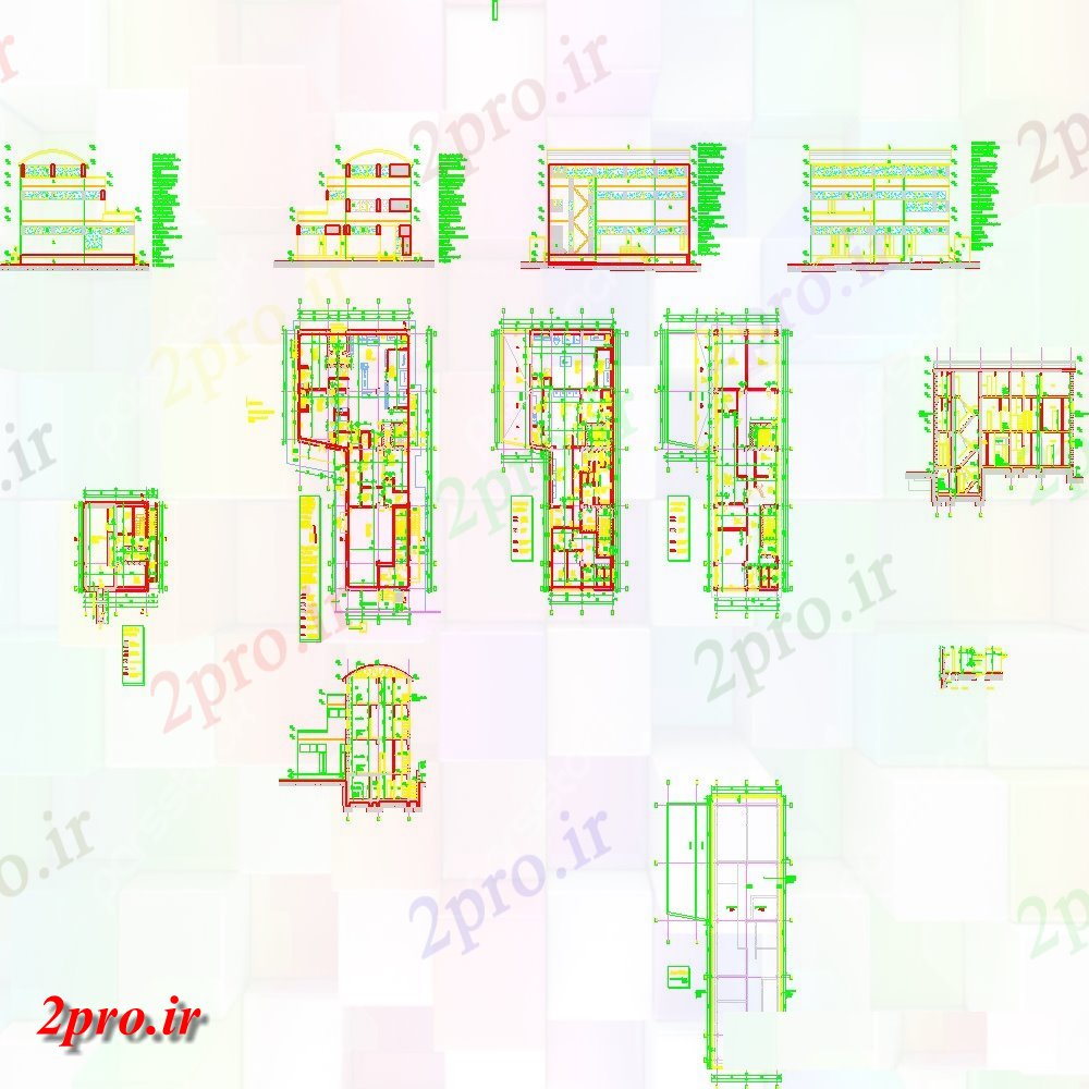 دانلود نقشه جزئیات ساخت و ساز دیوار ، قسمت های  (کد154831)