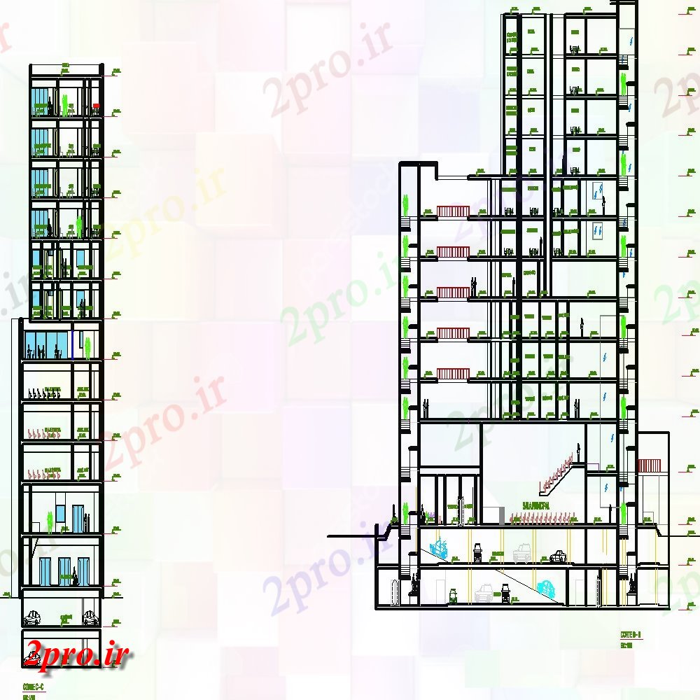 دانلود نقشه ساختمان اداری - تجاری - صنعتی شرکت طرحی بخش ساختمان (کد154853)