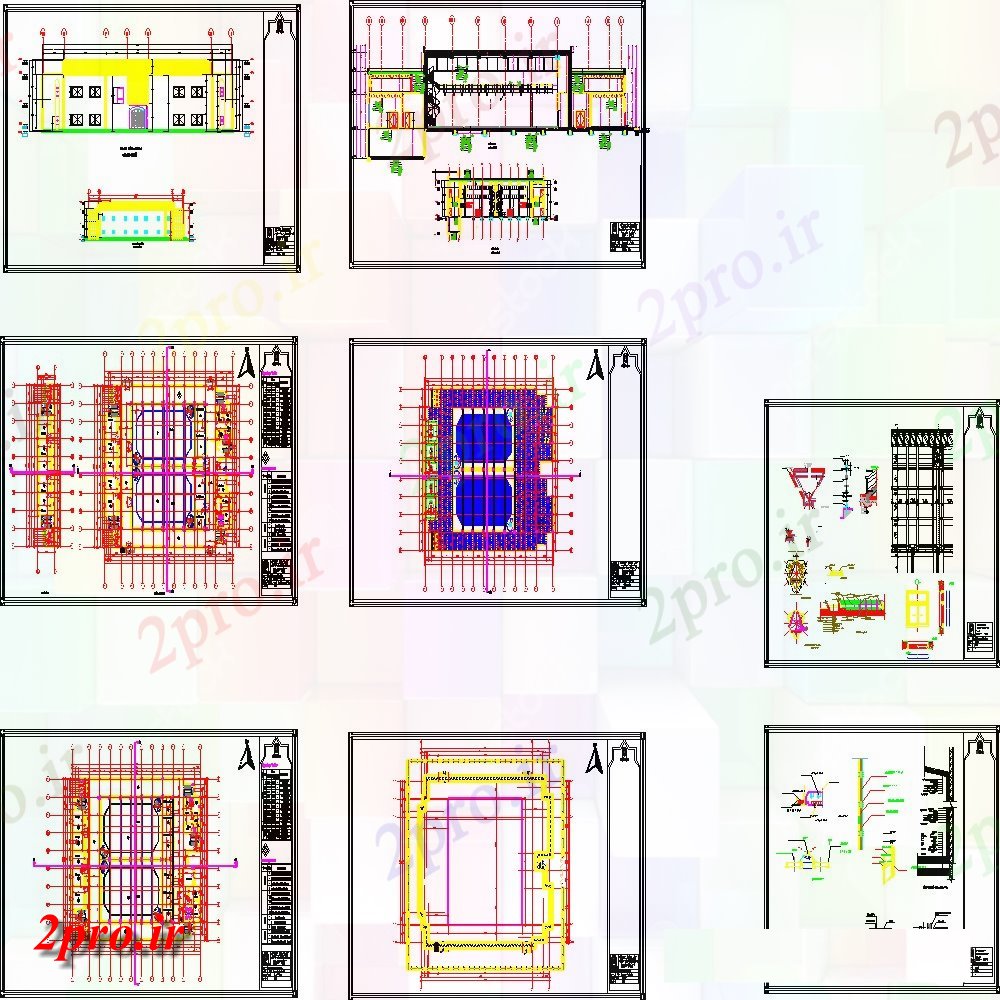 دانلود نقشه ساختمان اداری - تجاری - صنعتی ساختمان بخش طرحی 8 در 45 متر (کد154858)