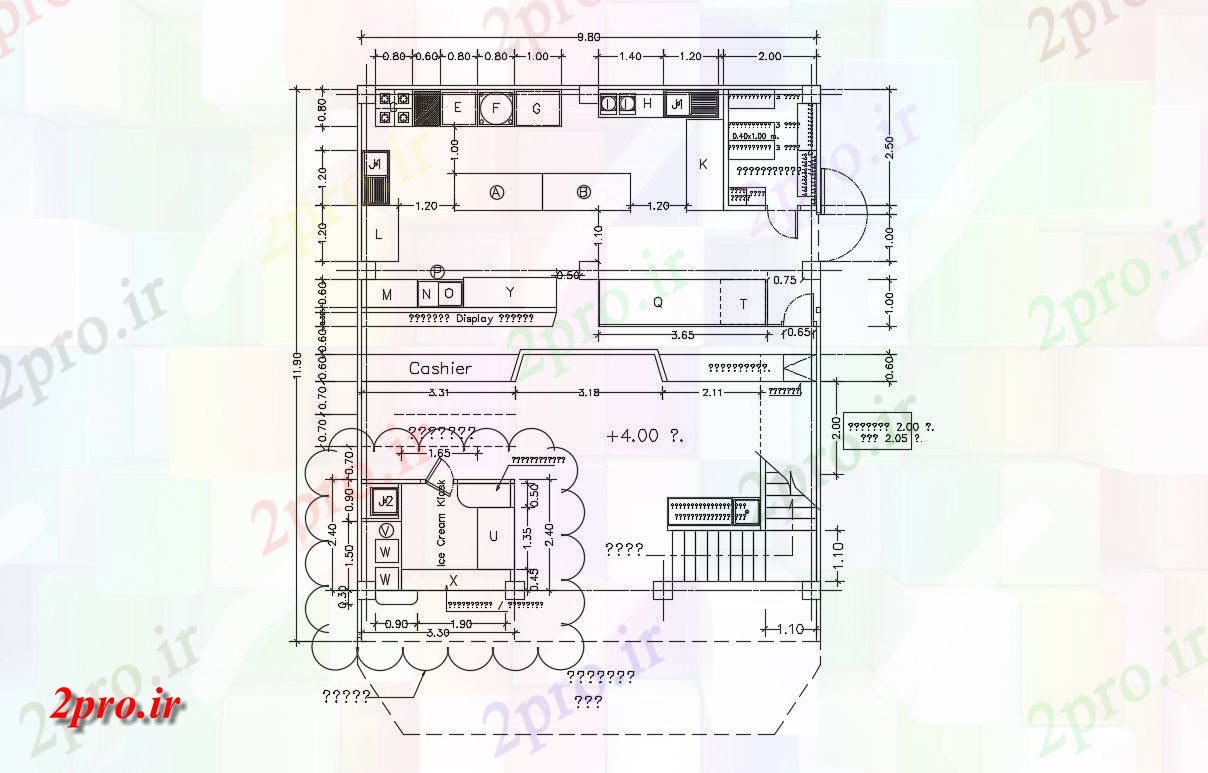 دانلود نقشه هتل - رستوران - اقامتگاه طرحی دادگاه مواد غذایی 10 در 12 متر (کد154862)