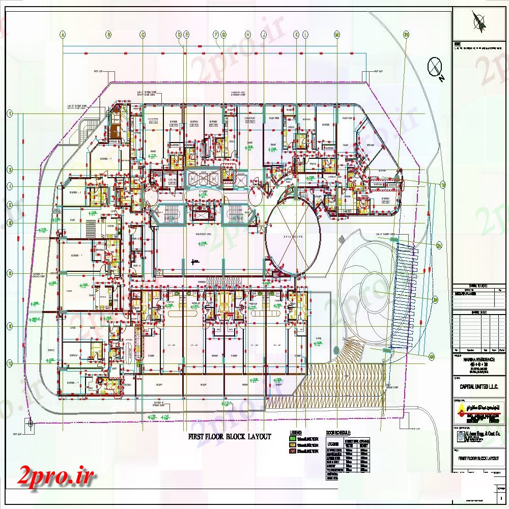 دانلود نقشه ساختمان اداری - تجاری - صنعتی ساختمان طراحی و طرحی بندی 18 در 57 متر (کد154875)