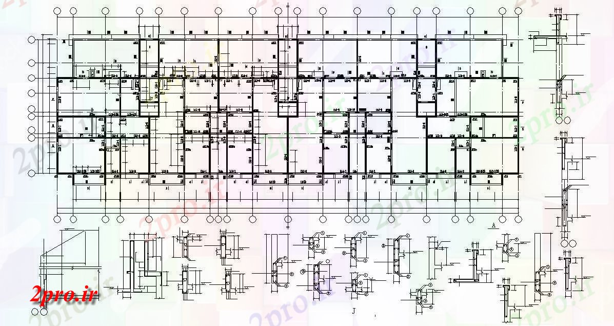 دانلود نقشه مسکونی  ، ویلایی ، آپارتمان  آپارتمان طرحی چیدمان پرتو (کد154927)